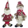 Kit 12 Enfeites Boneco de Neve e Papai Noel Natal em Tecido 30cm - 1