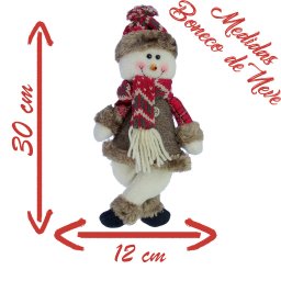 Kit 12 Enfeites Boneco de Neve e Papai Noel Natal em Tecido 30cm - 3