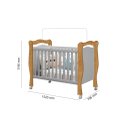 Ver imagem 3 de Berço Mini Cama Americano Al 3 em 1 com Rodinhas 3 Reguágens de Altura Cor Nature/ Cinza Ja