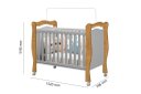 Ver imagem 3 de Berço Mini Cama Americano Al 3 em 1 com Rodinhas 3 Reguágens de Altura Cor Nature/ Cinza Ja