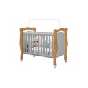 Ver imagem 2 de Berço Mini Cama Americano Al 3 em 1 com Rodinhas 3 Reguágens de Altura Cor Nature/ Cinza Ja