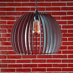 Luminária Teto tipo Pendente em MDF - Completa - Cor: Marrom - 3