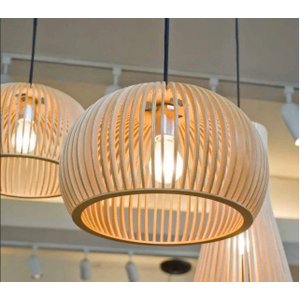 Luminária Teto tipo Pendente em MDF - Completa - Cor: Marrom