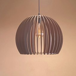 Luminária Teto tipo Pendente em MDF - Completa - Cor: Marrom - 4