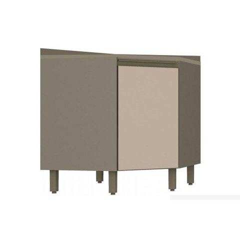 Balcão de Cozinha Modulado Canto Oblíquo Connect 1 Porta c/Tampo Duna/Cristal - Henn