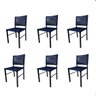 Kit 6 Cadeiras Camila Corda Náutica e Alumínio Azul - 1
