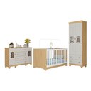 Ver imagem 2 de Quarto de Bebê Completo com Berço Americano 3 em 1 Ternura Multimóveis Mp4659 Madeirado/off White