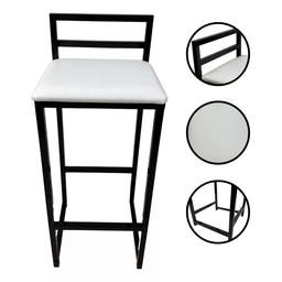 Kit 3 Banquetas Quadrada Bistro Industrial Alta Casa Bar Cozinha:branco - 3