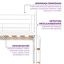 Ver imagem 5 de Beliche em Ferro Aço Carbono Tubular Teko Casatema MadeiraOriginals Branco/Fosco/Álamo