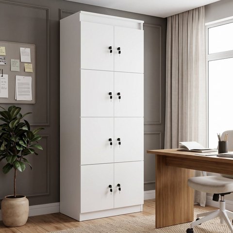 Armário Locker 8 Portas 60x160cm com Chave