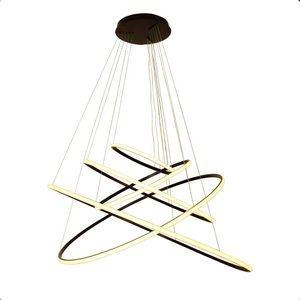 Lustre para Sala Pendente Led Integrado 5 Aros Moderno
