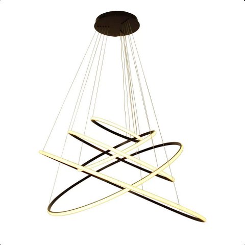 Lustre para Sala Pendente Led Integrado 5 Aros Moderno
