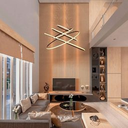Lustre para Sala Pendente Led Integrado 5 Aros Moderno - 7