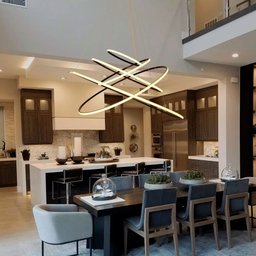 Lustre para Sala Pendente Led Integrado 5 Aros Moderno - 8