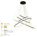 Ver imagem 2 de Lustre para Sala Pendente Led Integrado 5 Aros Moderno