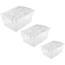 Ver imagem 2 de Kit 6 Caixas Organizadoras Plástico Transparente Tampa com Trava Ordene Bel Fit Brinquedos Closet