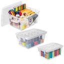 Ver imagem 3 de Kit 6 Caixas Organizadoras Plástico Transparente Tampa com Trava Ordene Bel Fit Brinquedos Closet