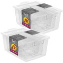 Ver imagem 1 de Kit 6 Caixas Organizadoras Plástico Transparente Tampa com Trava Ordene Bel Fit Brinquedos Closet