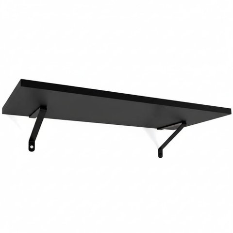 Prateleira com Suporte 20x60cm Preta - 3068299 - Zamar