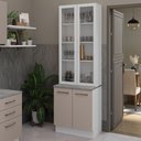 Ver imagem 1 de Kit Balcão + Cristaleira 70cm Branco/crema Agata Madesa 01