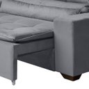 Ver imagem 3 de Sofá Retrátil Reclinável 2 Lugares Belga 155 cm Cinza