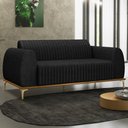 Ver imagem 2 de Sofá 180cm 3 Lugares Base Gold Molino D06 Linho D-465 Chumbo - Mpozenato