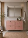 Ver imagem 1 de Gabinete para Banheiro com Tampo e Armário 120cm Retro MDF Rosa Milano - On Móveis