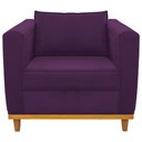 Ver imagem 5 de Kit Sofá 2 Lugares e 2 Poltronas Europa Suede Roxo - Am Decor