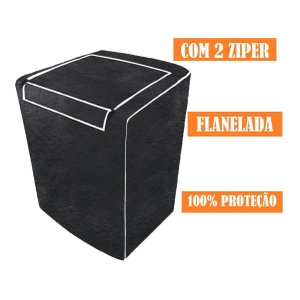 Capa Maquina de Lavar 12kg 13kg 15kg 16kg Brastemp Eletrolux - Preto