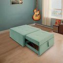 Ver imagem 2 de 4 em 1 Poltrona, Puff, Chaise e Cama Ares Verde Claro Estofama