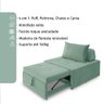 4 em 1 Poltrona, Puff, Chaise e Cama Ares Verde Claro Estofama - 9