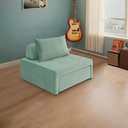 Ver imagem 3 de 4 em 1 Poltrona, Puff, Chaise e Cama Ares Verde Claro Estofama