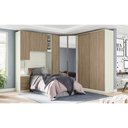 Ver imagem 1 de Quarto Henn Seletto 5 Peças (1 Armário Ponte + 1 Closet + 2 Guarda Roupas + 1 Componente) Qmh03