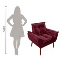 Ver imagem 5 de Kit 2 Poltronas Opala Decorativa P- Sala, Quarto e Recepção Suede - Lm Decor Vermelho Bordô