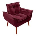 Ver imagem 2 de Kit 2 Poltronas Opala Decorativa P- Sala, Quarto e Recepção Suede - Lm Decor Vermelho Bordô