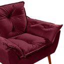 Ver imagem 3 de Kit 2 Poltronas Opala Decorativa P- Sala, Quarto e Recepção Suede - Lm Decor Vermelho Bordô