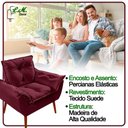 Ver imagem 7 de Kit 2 Poltronas Opala Decorativa P- Sala, Quarto e Recepção Suede - Lm Decor Vermelho Bordô