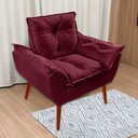 Ver imagem 6 de Kit 2 Poltronas Opala Decorativa P- Sala, Quarto e Recepção Suede - Lm Decor Vermelho Bordô