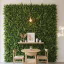 Ver imagem 5 de 1 Painel Jardim Vertical Artificial Samambaia Eucalipto Folhagem Verde Realista Cobertura Total 3d