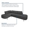 Sofá de Canto Orgânico 4 Lugares 265cm Base de Ferro Chaise Esquerda Luna - 7