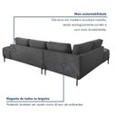 Ver imagem 6 de Sofá de Canto Orgânico 4 Lugares 265cm Base de Ferro Chaise Esquerda Luna