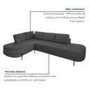 Ver imagem 5 de Sofá de Canto Orgânico 4 Lugares 265cm Base de Ferro Chaise Esquerda Luna