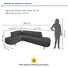 Sofá de Canto Orgânico 4 Lugares 265cm Base de Ferro Chaise Esquerda Luna - 3