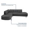 Sofá de Canto Orgânico 4 Lugares 265cm Base de Ferro Chaise Esquerda Luna - 8