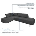 Ver imagem 5 de Sofá de Canto Orgânico 4 Lugares 265cm Base de Ferro Chaise Esquerda Luna Yescasa