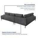 Ver imagem 6 de Sofá Canto Orgânico 4 Lugares Veludo Cinza Luna 265cm Yescasa
