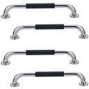 Ver imagem 1 de Barra de Apoio 30cm Inox Kit 4 unidades Superficie Antiderrapante Idoso Gestante Cadeirante Criança