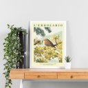 Ver imagem 2 de Quadro Poster Passarinho Flores Soft 33x24cm:moldura Branca