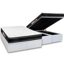 Ver imagem 1 de Cama Box Baú King: Colchão Espuma D33 Castor Black e White Double Face + Base CRC Courano White(
