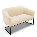 Ver imagem 1 de Sofá Namoradeira 2 Lugares Base Industrial Preto Stella Suede Bege D03 - D'Rossi